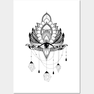 Wonderful elegant lotus mandala design Posters and Art